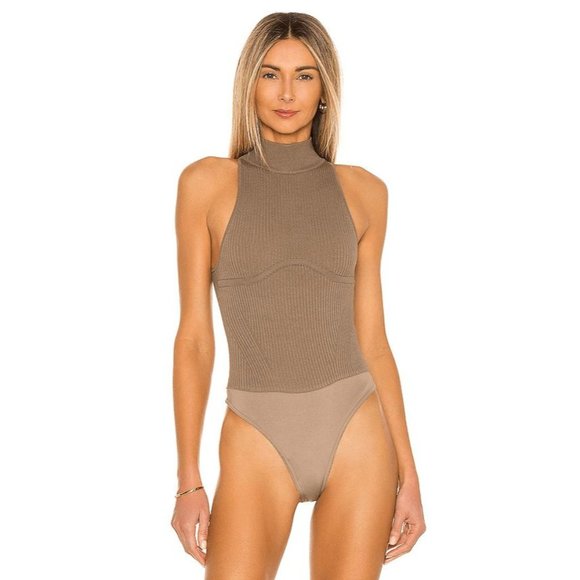 Michael Costello x REVOLVE Annalie Knit Bodysuit in Army Medium New AS-IS womens - Picture 12 of 12